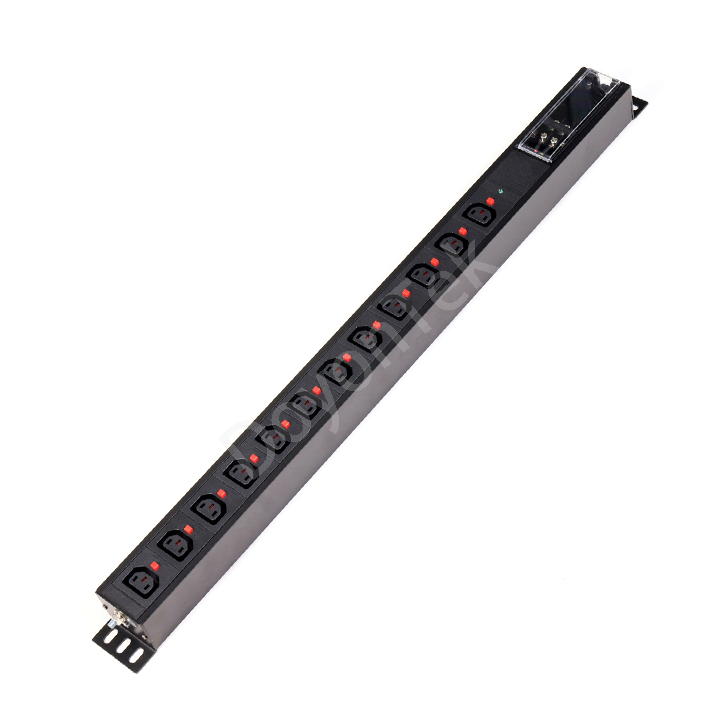 12-Port IEC C13/C19 Mixed PDU | 1.5U Rack Power Strip with Air Switch | DoyonTek
