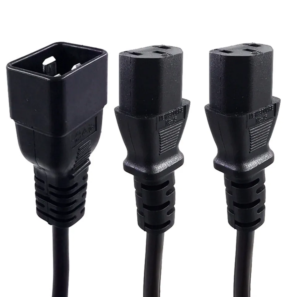 IEC 60320 C20 to Dual C13 Power Splitter Connectors - High Amp Server Grade